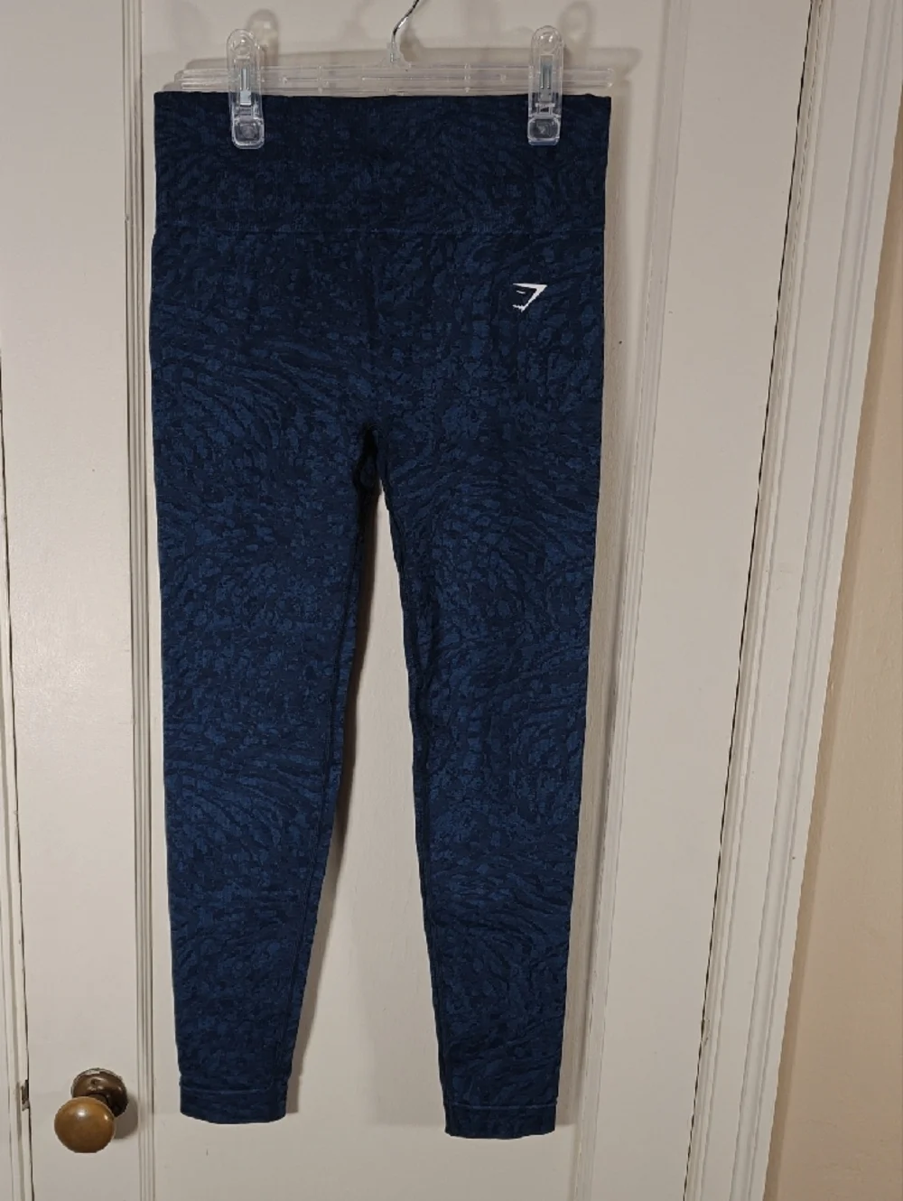 Gymshark Deep Navy Textured High-Rise Leggings - Picture 2 of 5